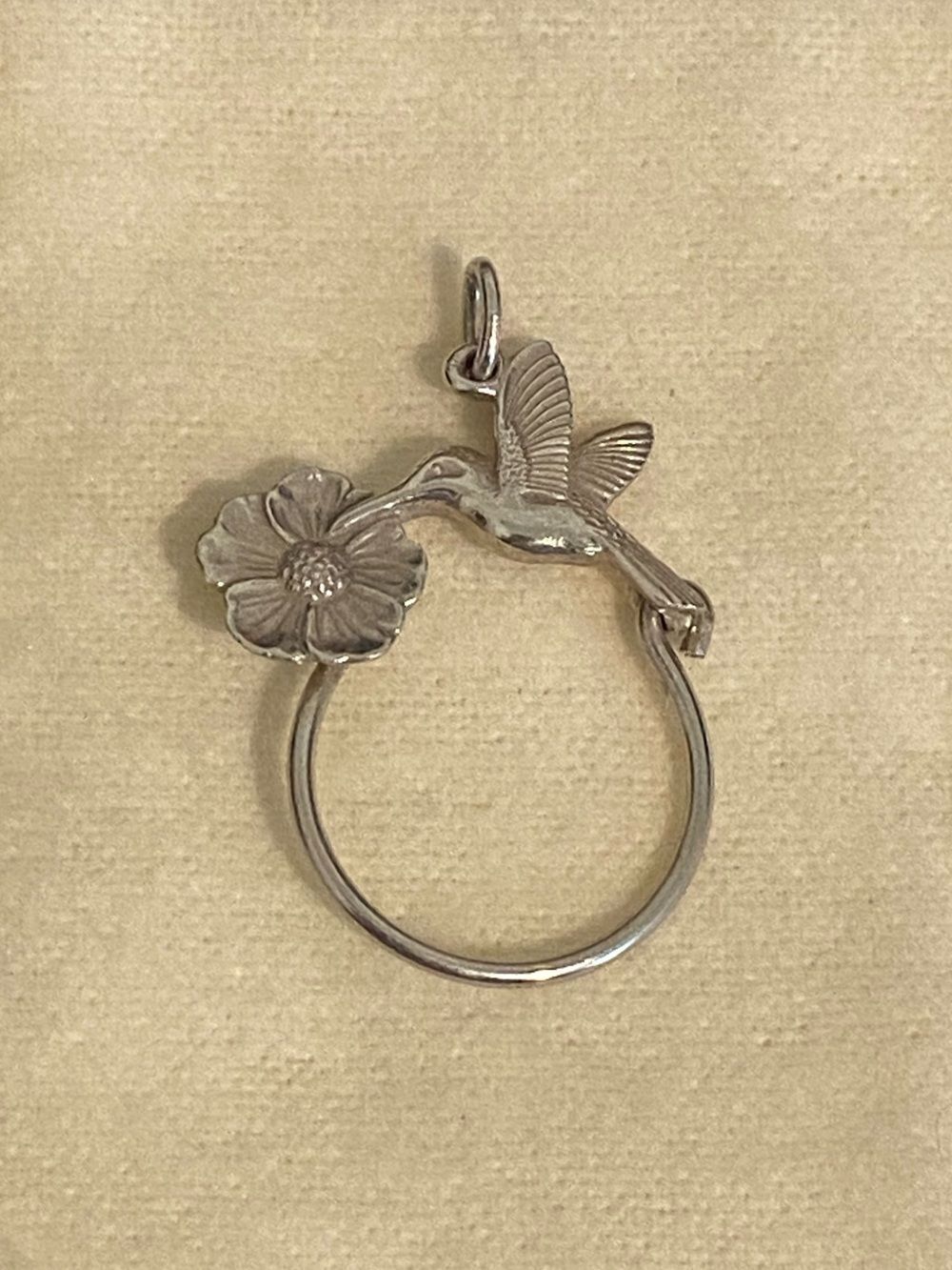 James Avery Retired Hummingbird Charm Holder Pendant